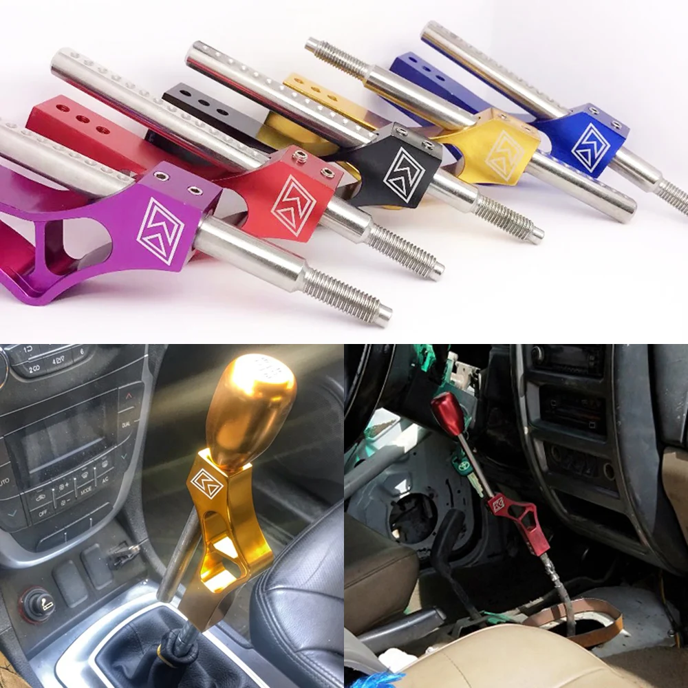 Car Shift Knob Extender Fit Manual Lever Gear Shifter Extension Aluminum Adjustable Height