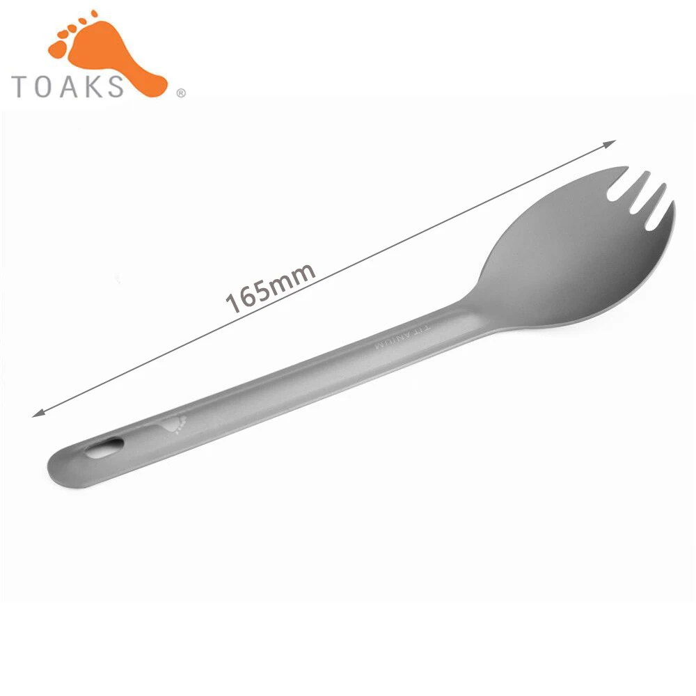 TOAKS Titanium Spork Outdoor Picnic and Household Dual-Use Tableware Spoon 165mm 12.5g SLV-04