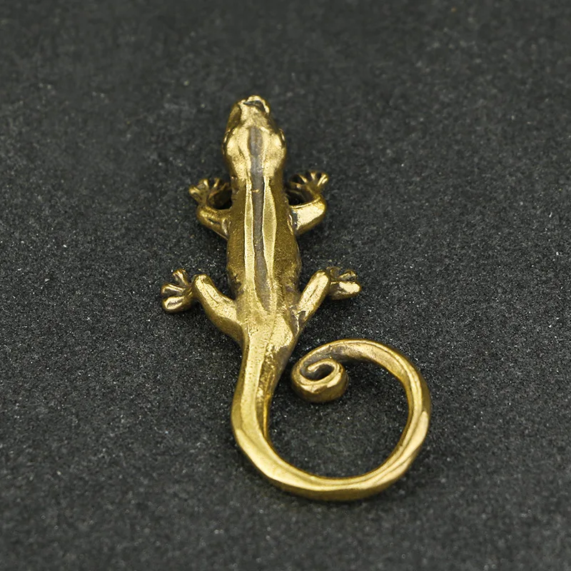 Vintage Copper Gecko Tea Set Small Ornaments Antique Brass Animal Figurines Tea Pet Desk Decorations Home Decor Accessories