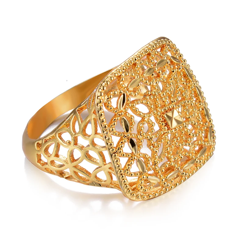 Wando Women Ring Gold Color and Brass Ethiopian Bride Wedding Ring Africa Jewelry/Arab Ring/Nigeria/Middle East