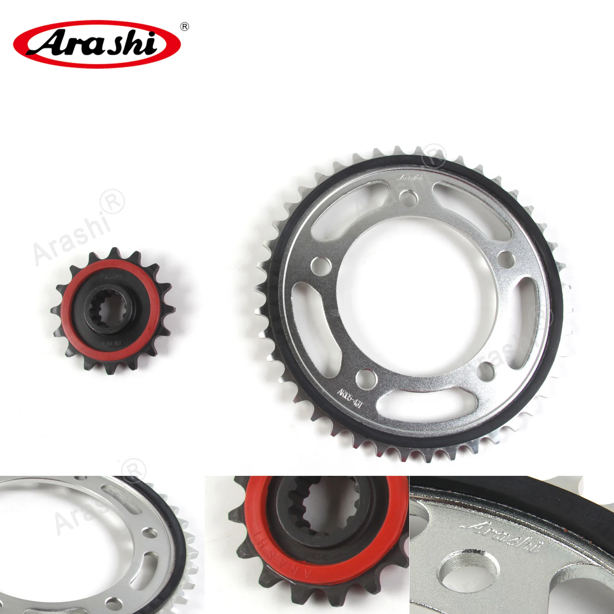 Arashi Drive Sprocket Kit For HONDA NC700 S / X 2012 2013 2014 2015 NC700S Chain Gear Sprocket 520 Pitch Front 16T Rear 43T