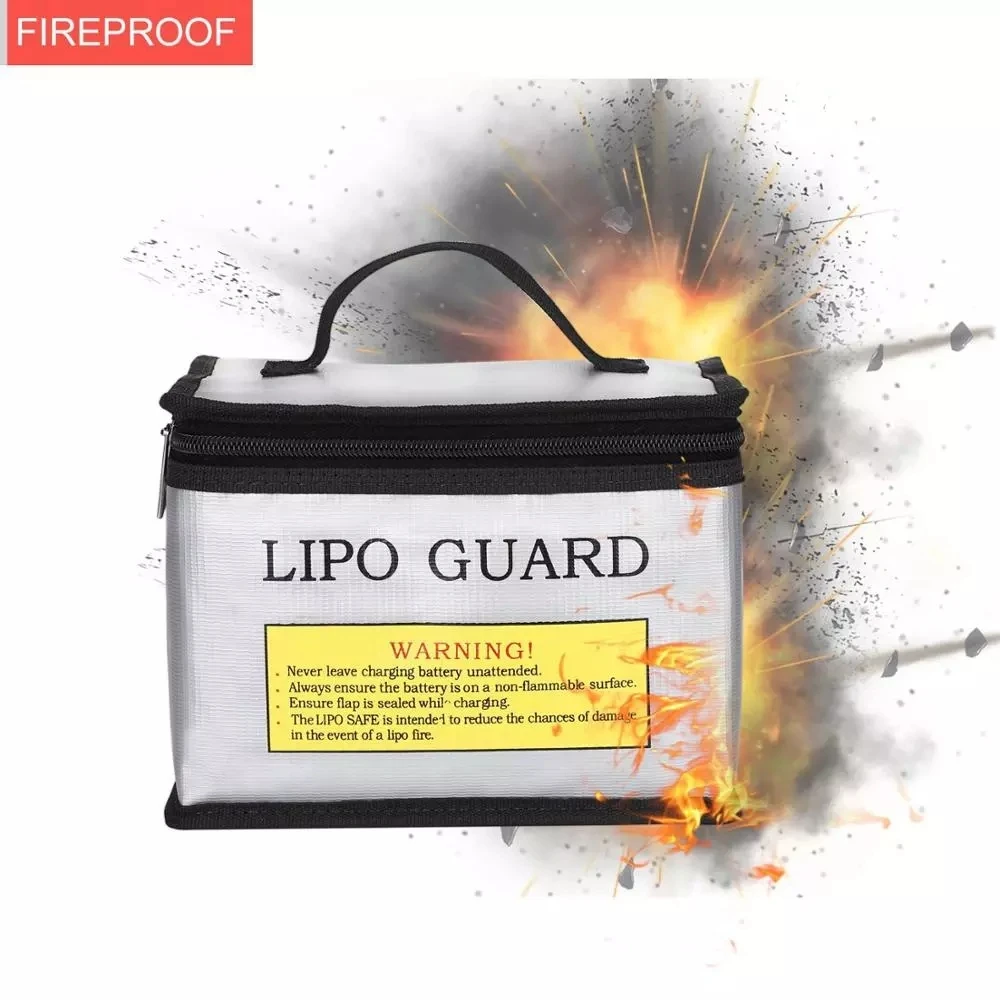 Large Fireproof RC Lipo Battery Safety Guard Charge Bag  Portable Lithium Polymer Battery Storage Box Handbag 21x16x15.5cm