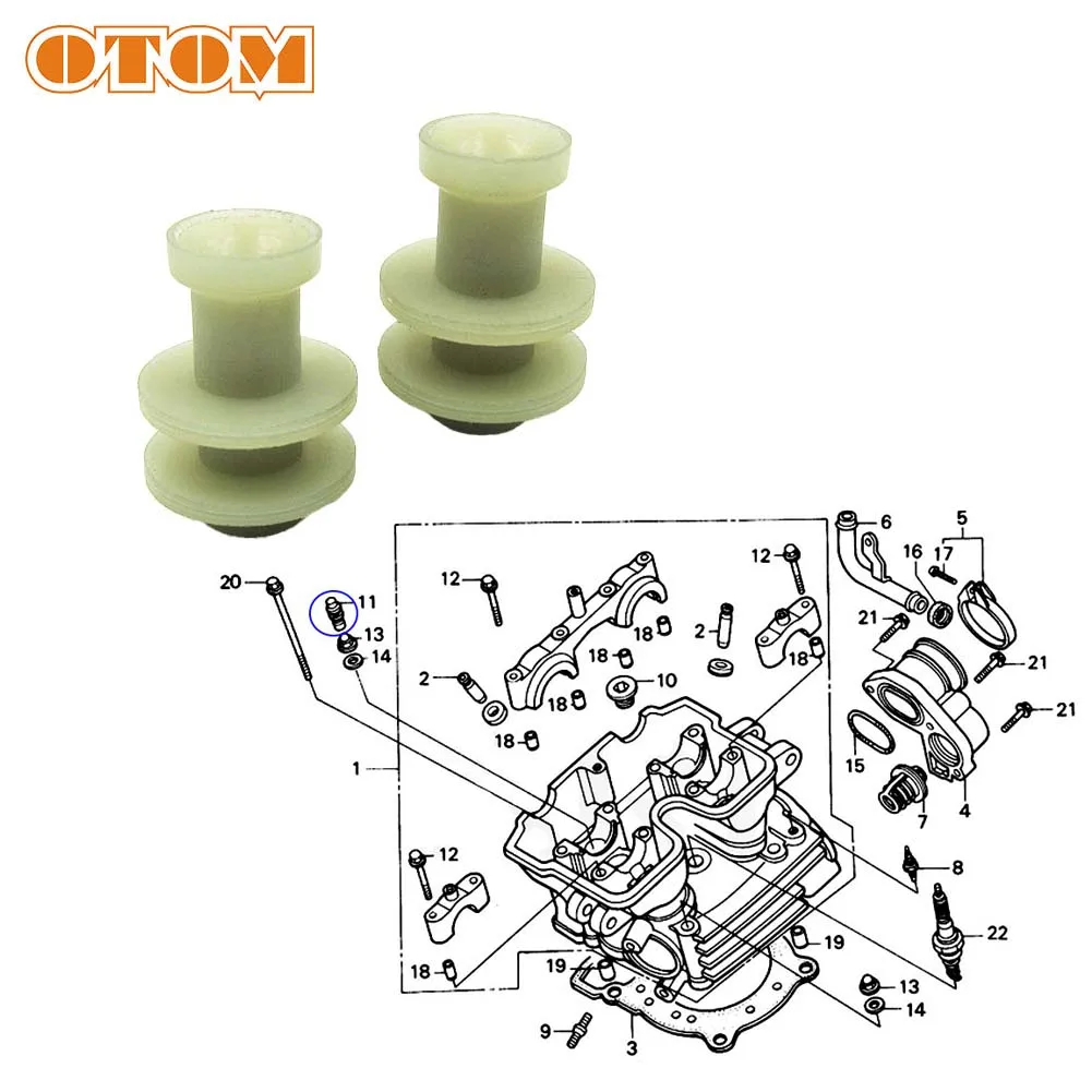 OTOM For HONDA Cylinder Head Sealing Plug Motorcycle Engine Silicona Rubber Cylinder Oil Passage Stoppers AX-1 NX250 Seal Gasket