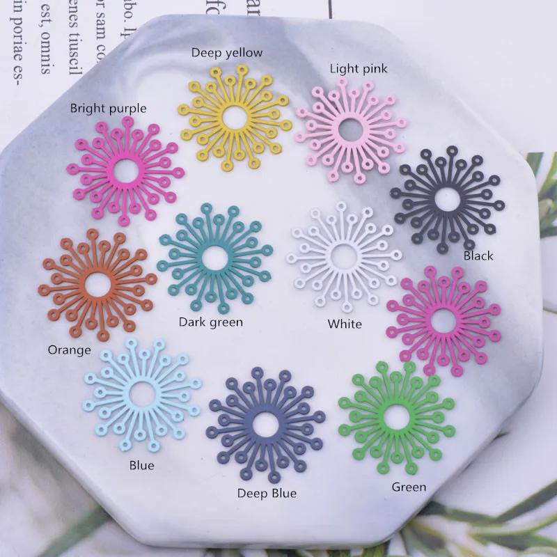 50 Stück AC12176 19mm Messing-Blumen-Abstandshalter Charms DIY Ohrring-Verbinder Anhänger Hängeschmuck Dekoration – Detail 1