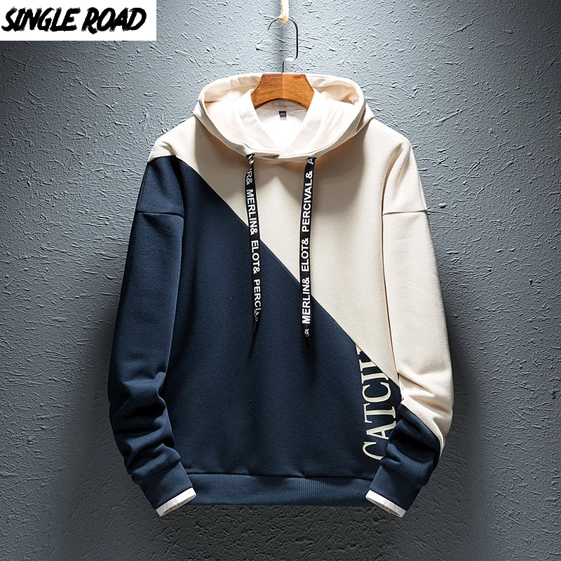 Single Road Mens Hoodies Men 2023 Spring Hip Hop Japanese Streetwear Harajuku Sweatshirts Khaki Hoodie Men Sweatshirt Male