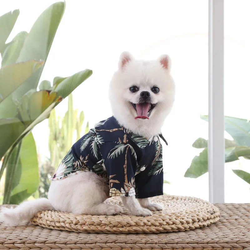 Summer Pet Printed Clothes For Dogs Floral Beach Shirt Jackets Dog Coat Puppy Costume Cat Spring Clothing Pets Outfits