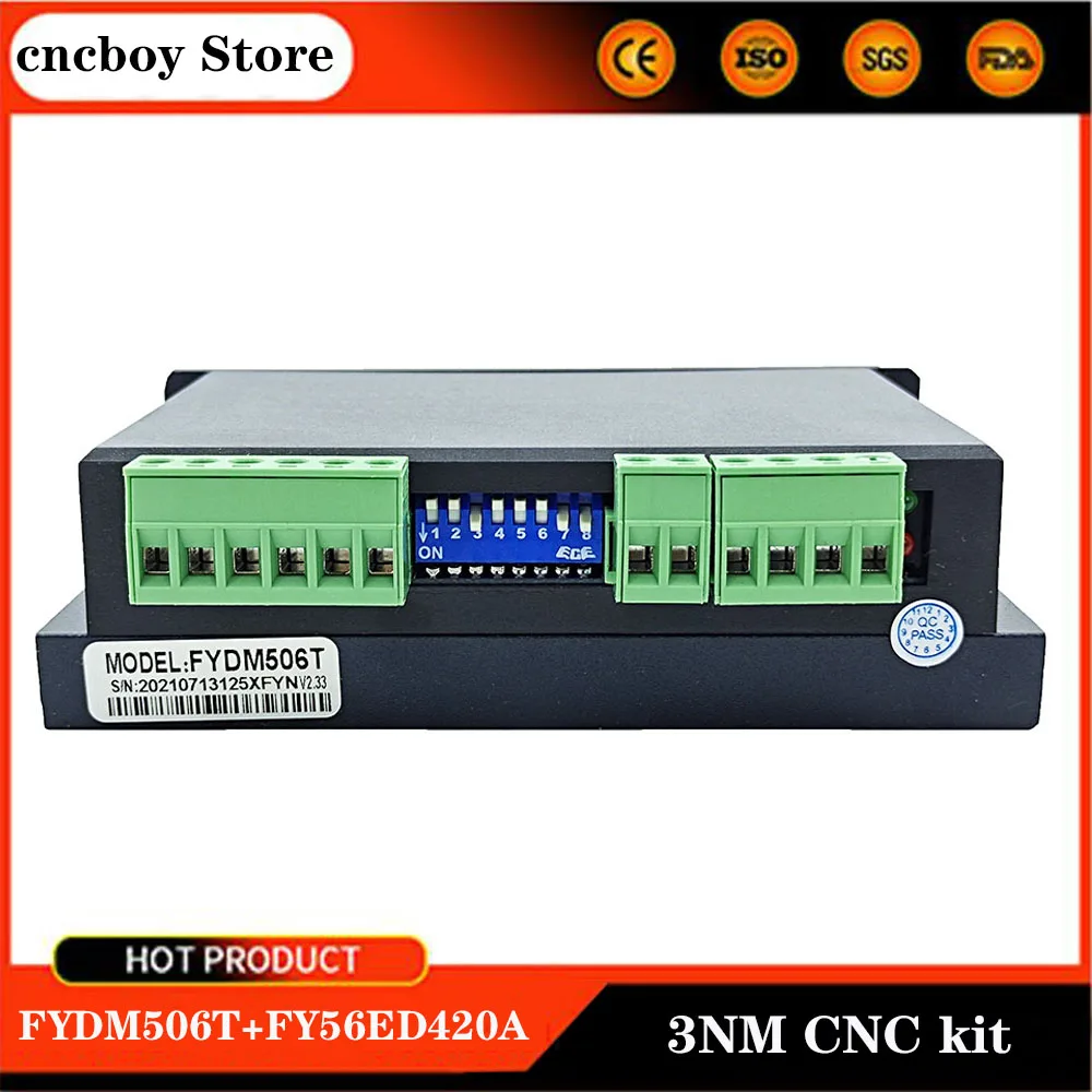3NM CNC عدة مرحلتين محرك متدرج سائق NEMA23 محرك متدرج DC24V-50V FYDM506T + FY56ED420A عالية عزم دوران المحرك عدة
