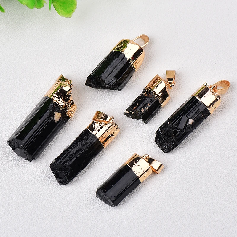 Natural Black Tourmaline Pendant Raw Gemstone Mineral Specimen Irregular Crystal Healing Advanced Collection Eliminate Magnetism