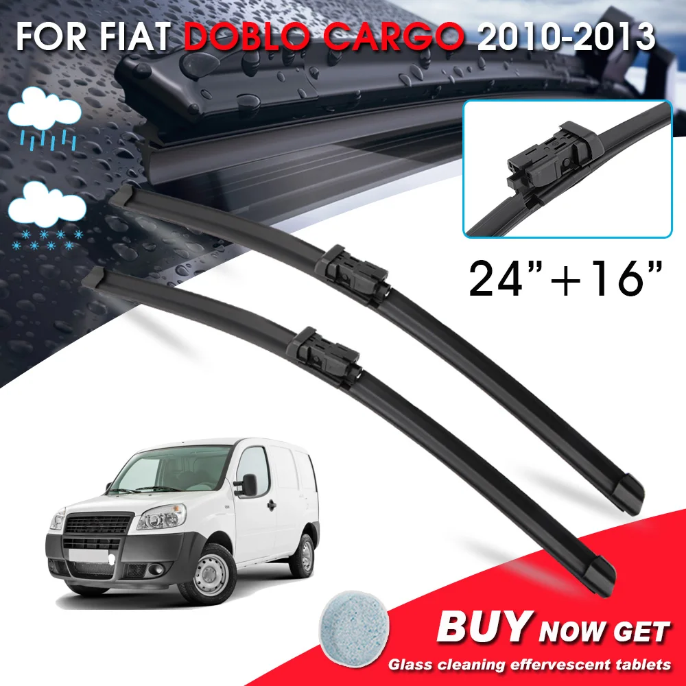 

BROSHOO Car Front Window Windshield Wipers Blade For Fiat Doblo Cargo 24"+16" LHD&RHD Car Model Year 2010-2013 Auto Accessories