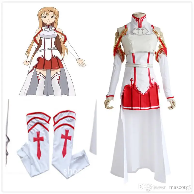 

Anime Sword Art Online Yuuki Asuna Dress Cosplay Costume for Women Uniform Halloween Party Cosplay Costume Customize Any Size