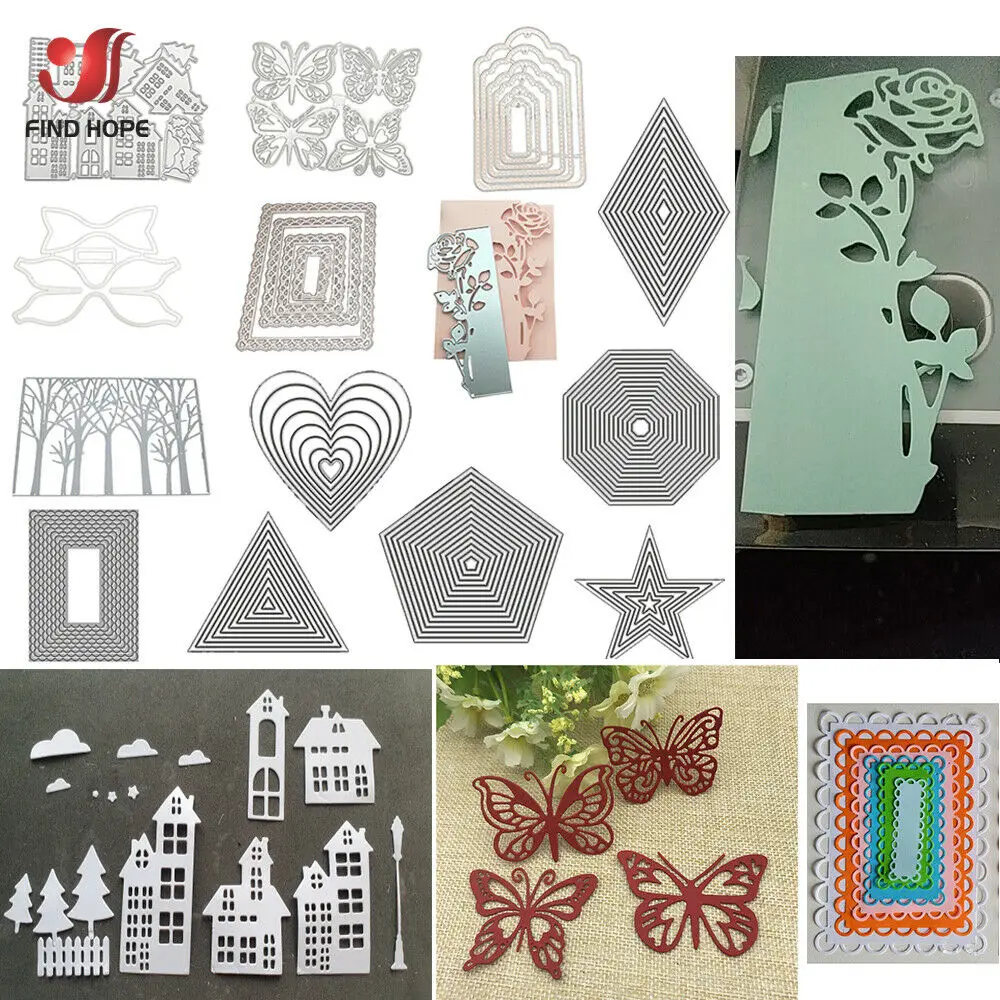 Frames Square Card Curves Border Metal Cutting Dies for DIY Scrapbook Cutting Die Paper Cards Embossed Decorative Craft Die Cut