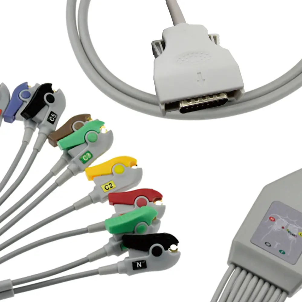 EK-14C Beliebtes EKG-Kabel mit 10 Anschlussdrähten für Shanghai Kohden für Patientenmonitor im C-Stil – Detail 4