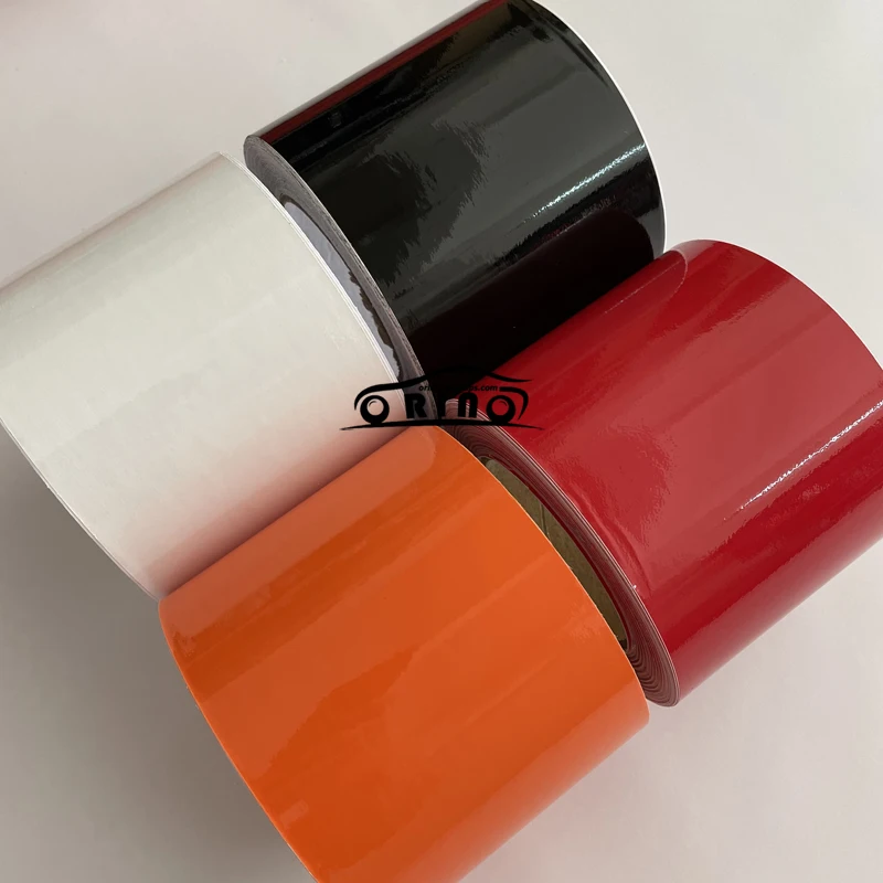 Rollo de envoltura de vinilo brillante con tecnología de liberación de aire, pegatinas adhesivas, calcomanías, negro, rojo, blanco, Azul, Naranja,