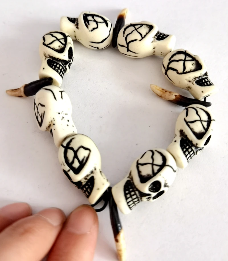 Gothic Skull Tooth Bracelet Men Punk Biker Jewellery Hip Hop