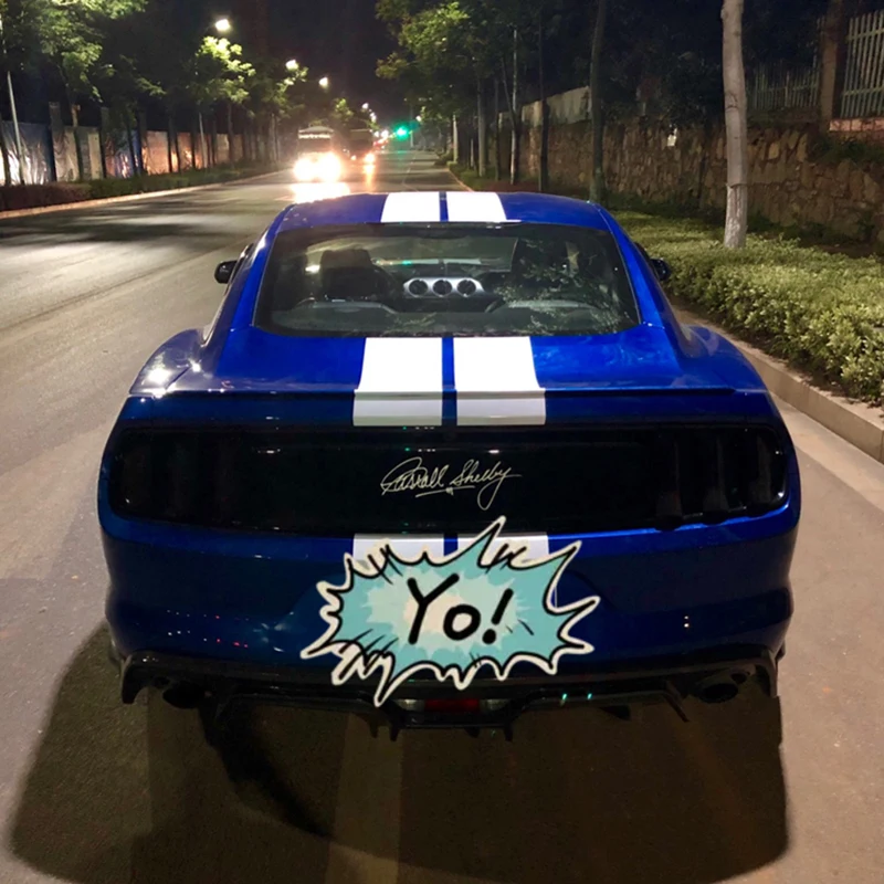 Shelby Signature Stickers Center Console Rear Bumper Reflective stickers For Ford Mustang Shelby GT AC Cobra Exterior Decoration