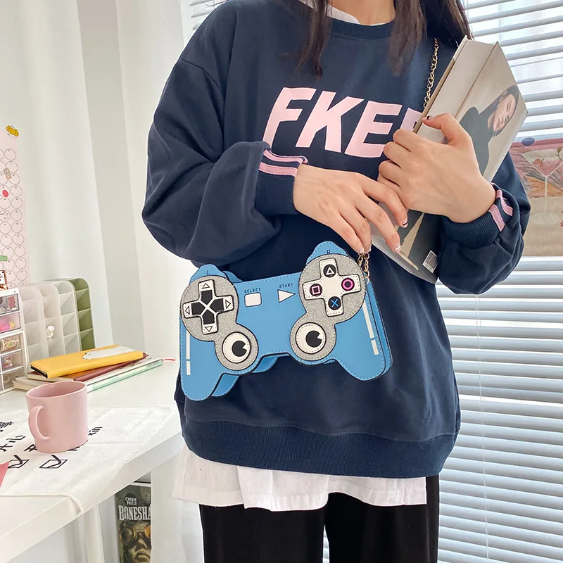 Creative Personality Fun Game Machine Pu Messenger Bag Women Cute Small Chain Shoulder Bag Female Crossbody Bag