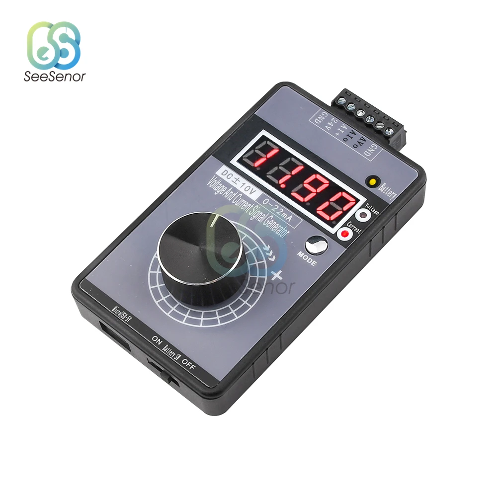 Handheld Digital Voltage Current Signal Generator 4-20mA 0-22mA Current Transmitter -10V to 10V Positive Negative Voltage Output