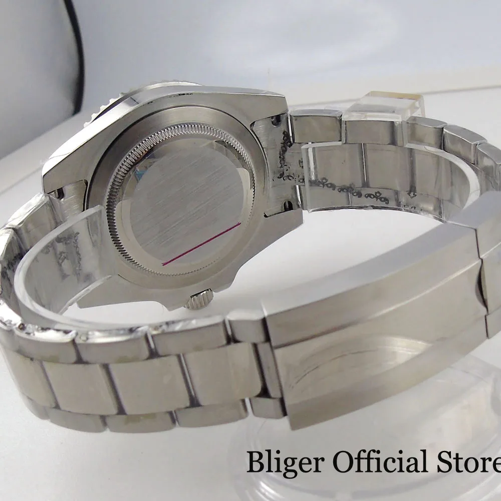 Stainless Steel 20ATM Waterproof 120 Click Fit NH35 NH34 GMT NH36 40mm Automatic Watch Case Polished Bracelet Silver Insert