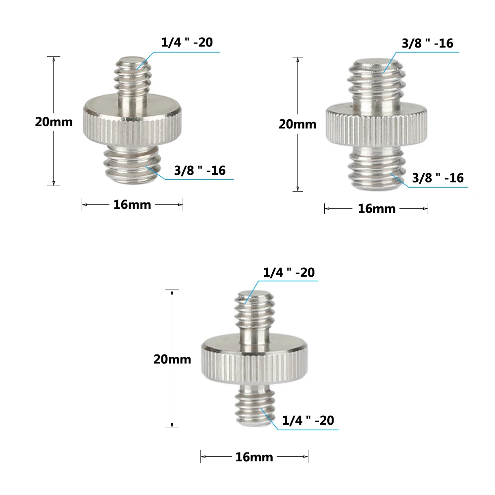 1/4 "Мужской до 1/4" 3/8 "наружной резьбой переходник 1/4 3/8 Inch двойной мужской винт-адаптер с наружной резьбой поддерживает штатив Mayitr Камера аксессуары