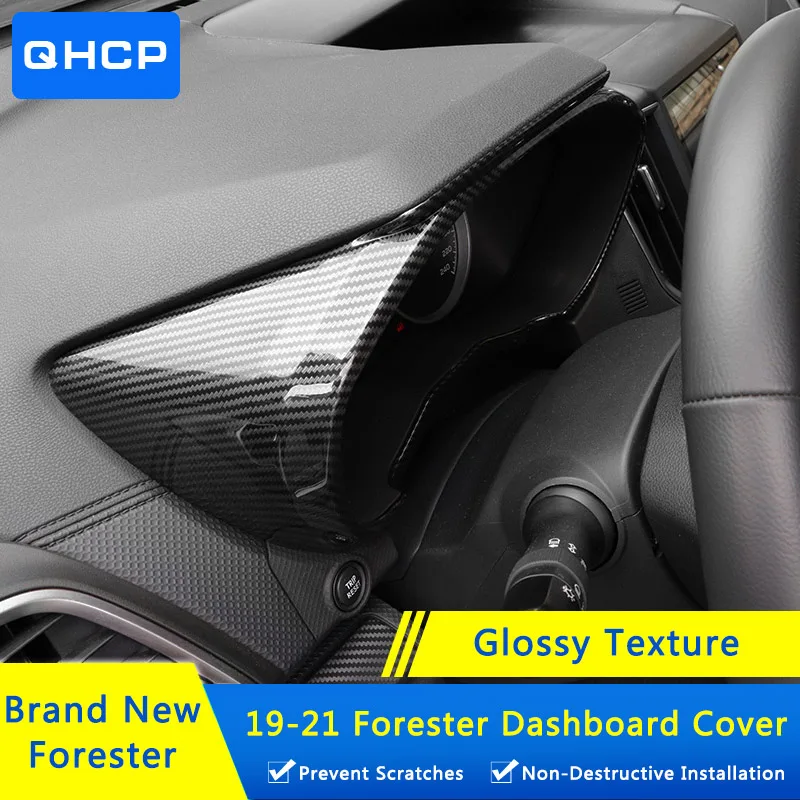 

QHCP Dashboard Frame Cover Display Panel Decorative Sticker Trims Fit For Subaru Forester 2019 2020 2021 Car Styling Accessories