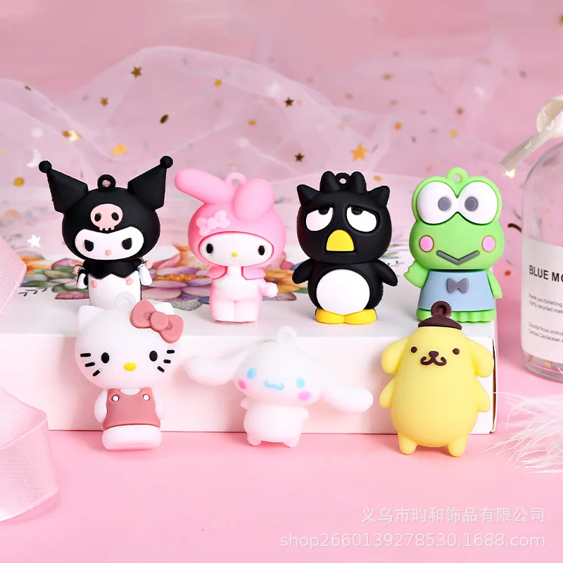 7 Models Kawaii Cartoon Anime Kuromie Kitty My Melody Doll Keychain Pendant Model Figure Pvc Accessories Birthday Christmas Gift