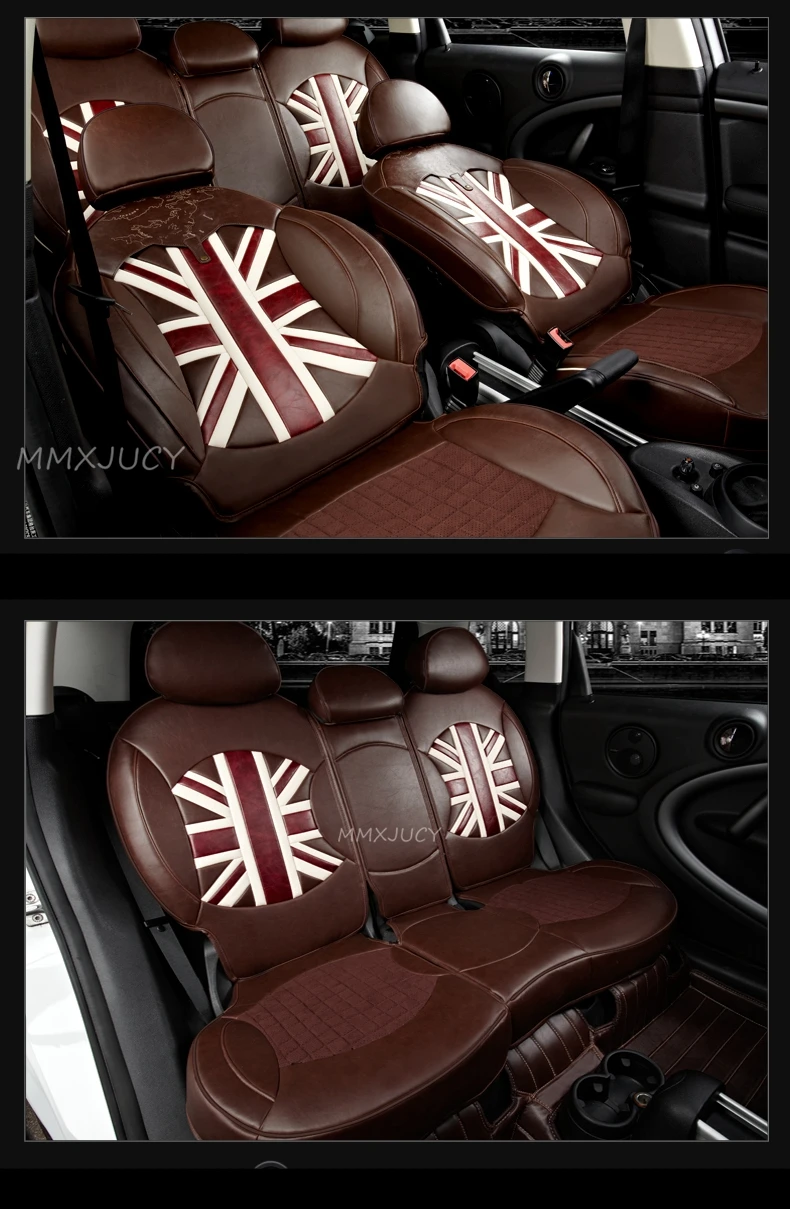 PVC Material Union Jack Style Front Rear Seat Cover for mini cooper F56 F55 F54 F60 R60 Made to Order