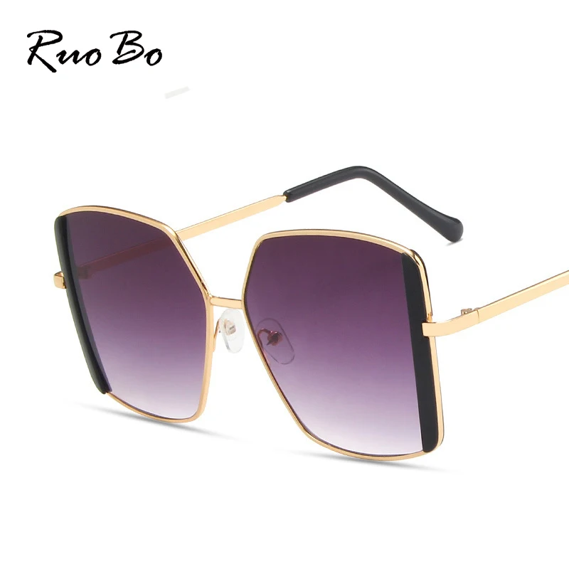 

RUOBO 2021 Fashion Gradient Sunglasses Shades Traveling Sun Glasses For Women Metal Frame Goggle Eyewear UV400 Gafas De Sol