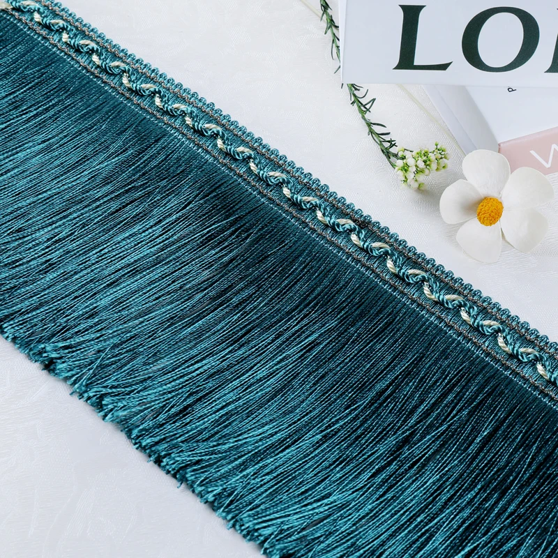 QGVLish 13M/lot 12.7cm Wide Tassel Fringe Lace Fabric Curtain Lace Trims Ribbons DIY Sewing Sofa Latin Dress Stage Curtain Decor