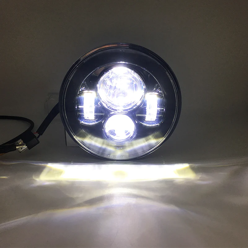 7 Cal diody LED na motocykl reflektorów 4.5 "4 1/2 światła przeciwmgielne dla motocykli Electra Glide Softail Fat Boy Touring.