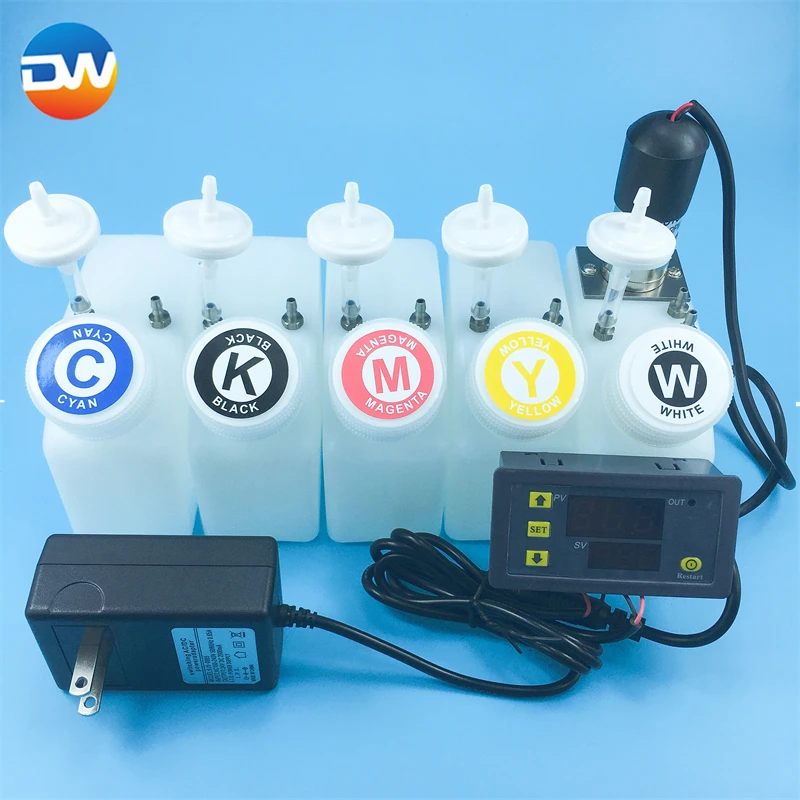 White Ink Ciss System Motor CMYK Color White Tank L1800 L805 Printer Modify Machine Tank with Stirrer DTF 250ml ink tank