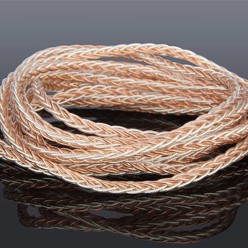 Haldane HIFI เดี่ยวคริสตัลทองแดงเงินผสมสายสัญญาณเสียง HIFI RCA สายเชื่อมต่อ 2RCA to RCA สําหรับเครื่องขยายเสียงเครื่องเล่น