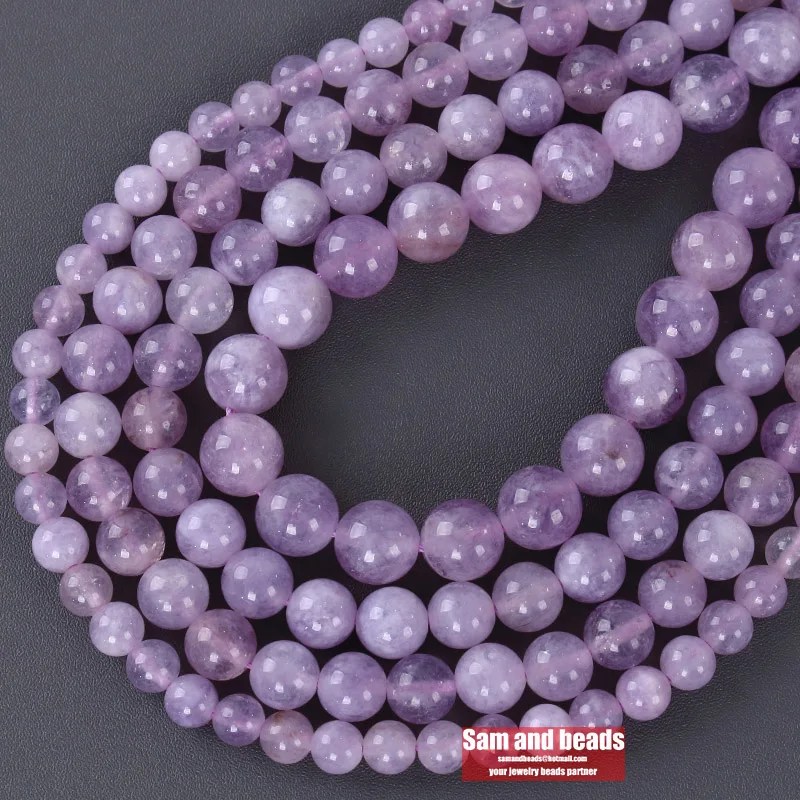 Natural stone purple lavender Quartz Angelite Round Loose Beads For Jewelry Making DIY Bracelets Necklace 15\'\' 4/6/8/10/12mm