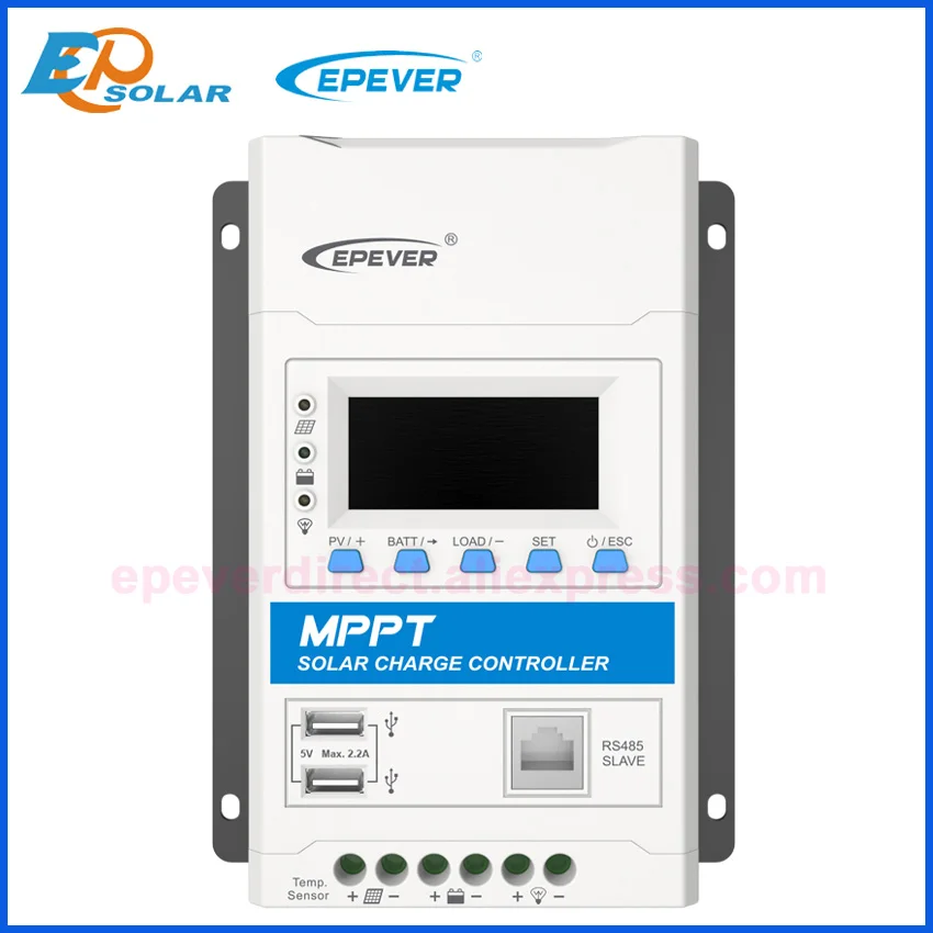 

EPever Triron3210N 2210N 2206N 1206N 30A 20A 10A MPPT Solar Charge Controller 12V 24V Solar Regulator 100V PV Input DS2+UCS