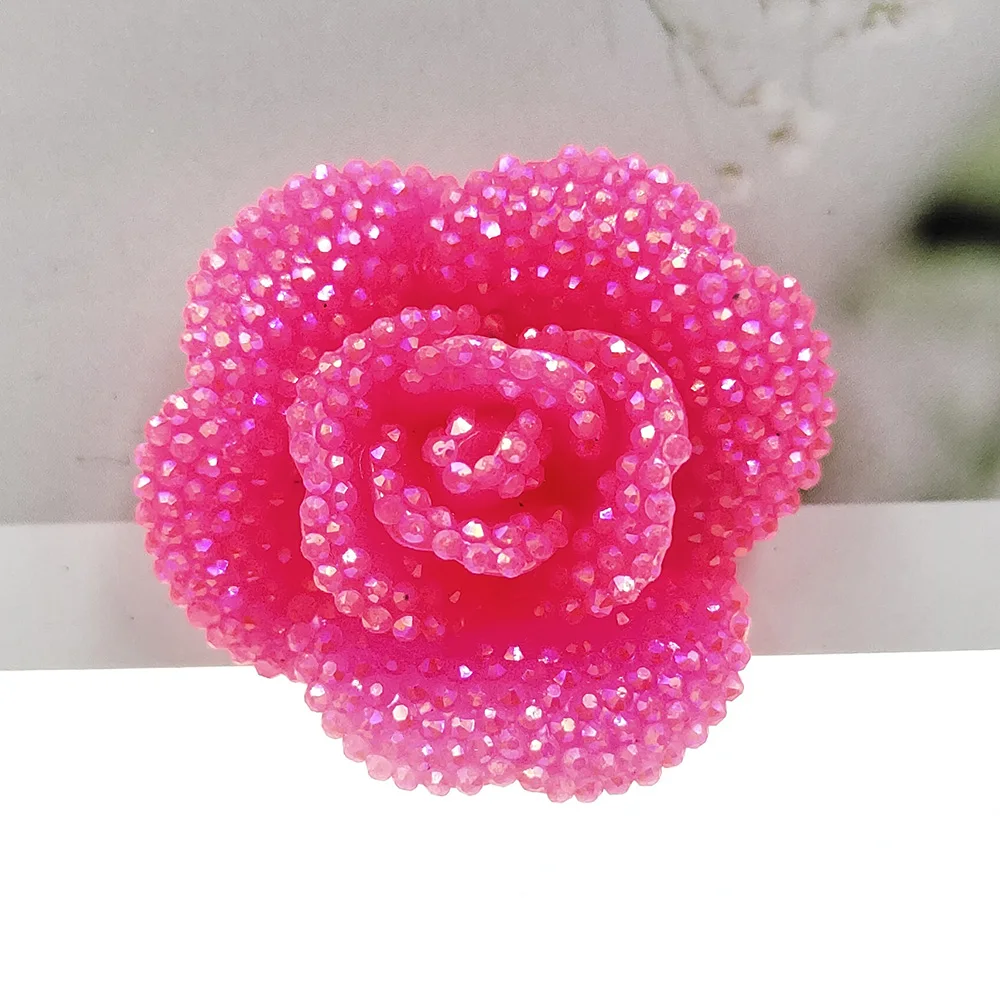 12pcs/lot flat back resin ab color flowers about 30mm hot sale big size flowers resin cabochons accessories