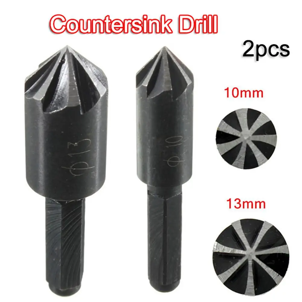 2 PCS 7 Flute Countersink Drill Bit 1/4