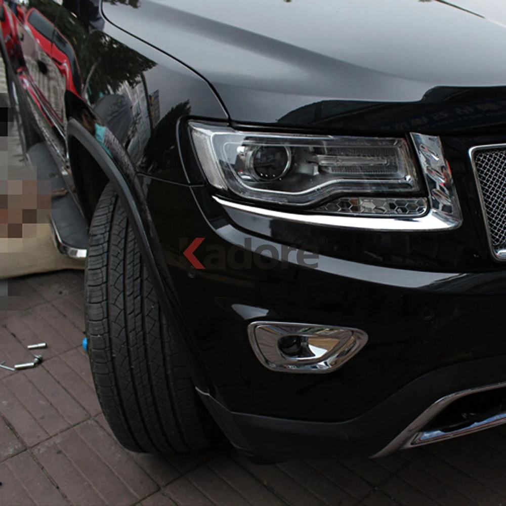 Front Head Light Lamp Water Spray Cover Trim For Jeep Grand