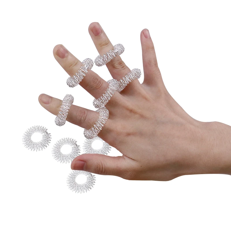 10pcs/Lot  Finger Massage Ring Acupuncture Acupressure Health Care Body  Massages Relieve Fatigue Increase Immune Relaxing Tools