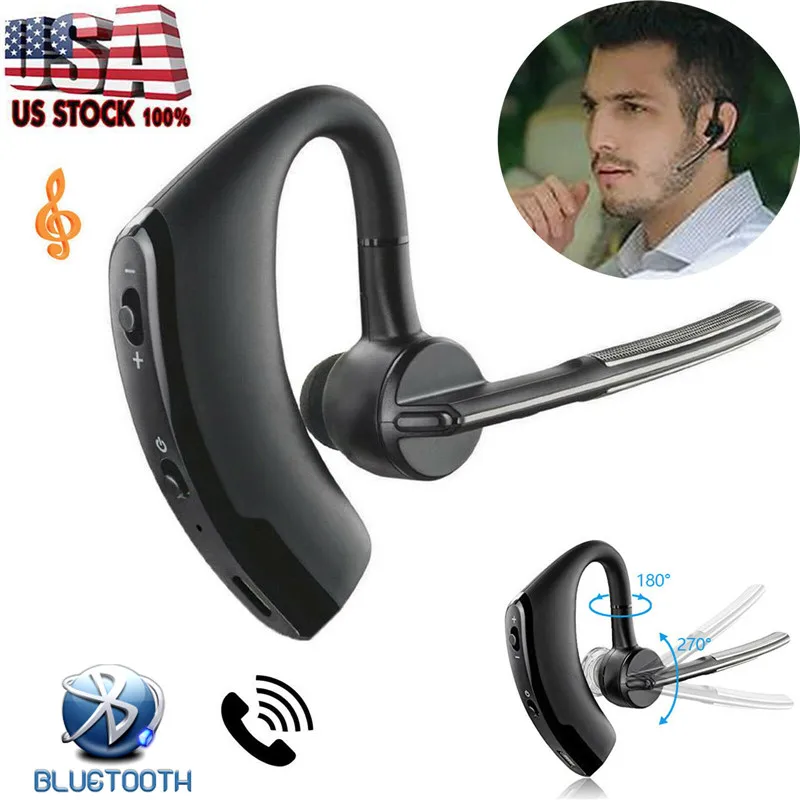 Earphone Rotatable Wireless Headset Sport Drive Earpiece Headphone with Mic for iPhone Samsung LG Moto Huawei Xiaomi