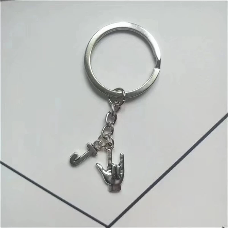 I Love You Keychain, Love Keychain, Couple Keychain, Love Sign Keychain, Keychain, Initial Keychain