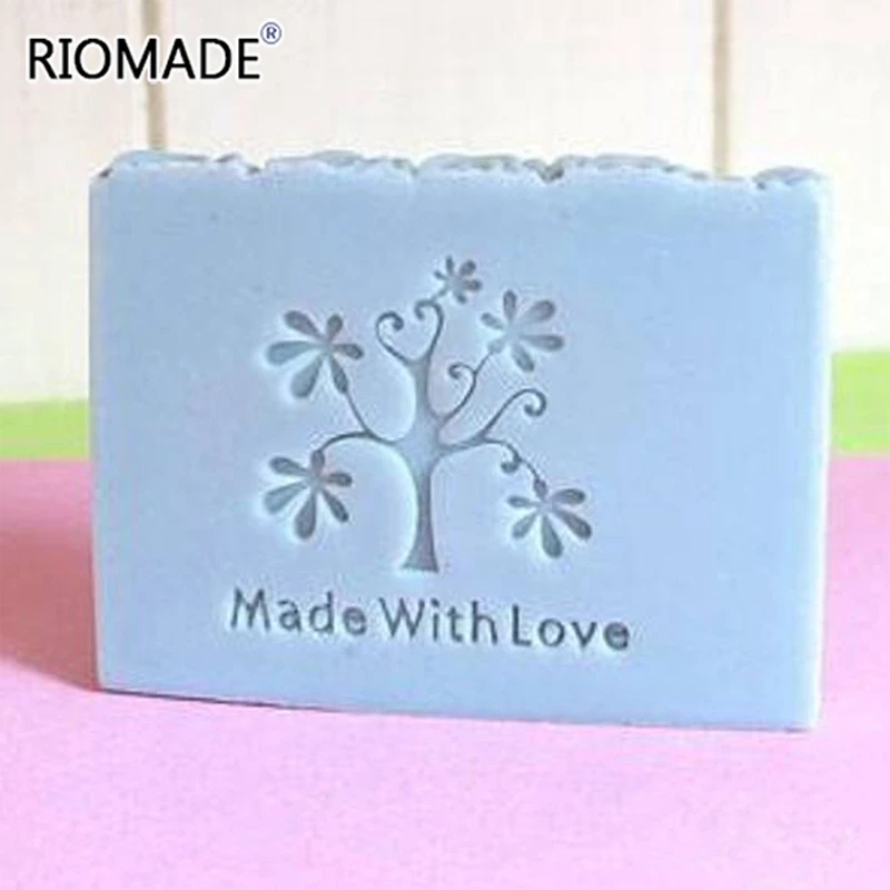 Creative Tree Handmade Clear Soap Stamp Natural Plexiglass Soap Seal With Handle Acrylic Chapter Custom