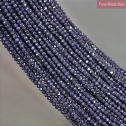 Natural Faceted Dark Blue SandStone Round Spacer Loose Beads for Bracelet Necklace Beads DIY Jewelry Making 15'' Strand 2mm/3mm