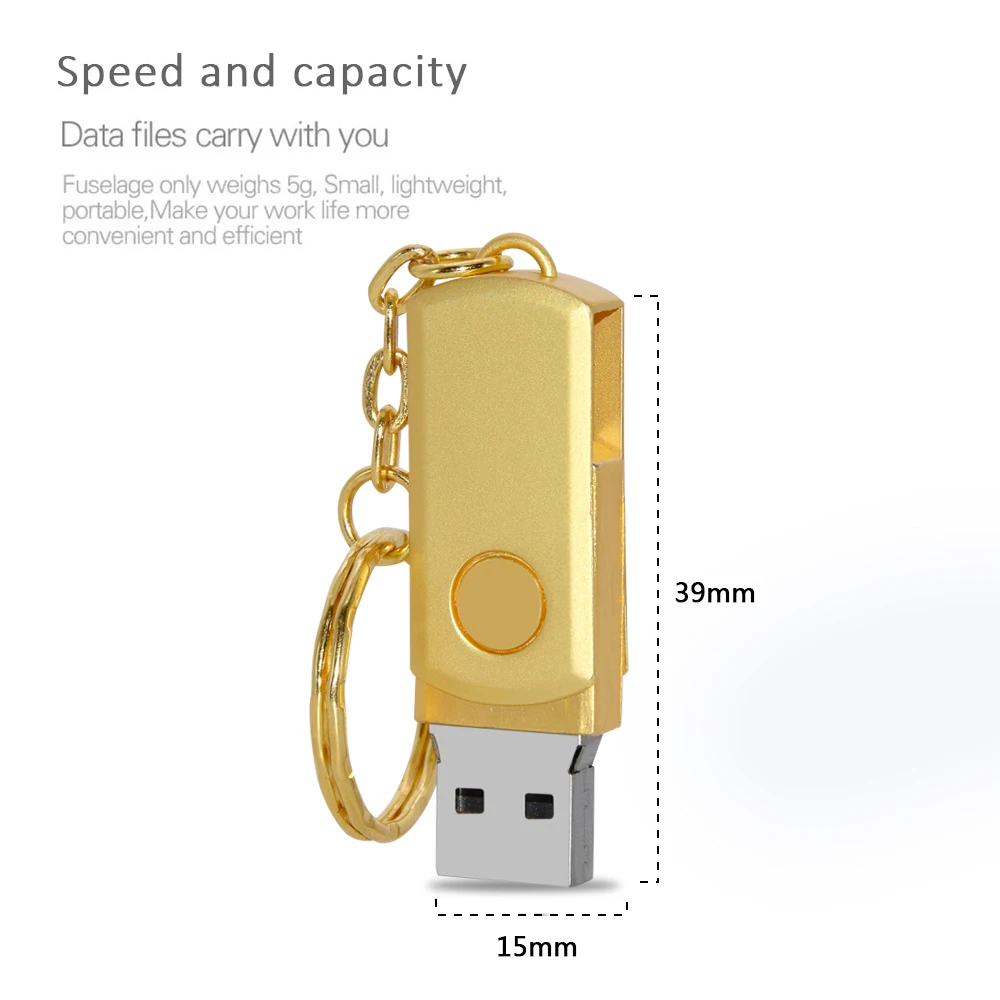 USB 3.0 USB Flash Drive 128GB high speed Rotation Pen Drive 8gb 16GB 32G 64G флешка usb Pendrive USB Memory Stick with Keychain