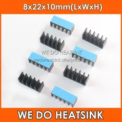 WE DO HEATSINK 8x22x10mm Aluminum Black Anodized Heatsink Radiator Cooling Cooler for Raspberry pi Electronic Chip IC With Therm