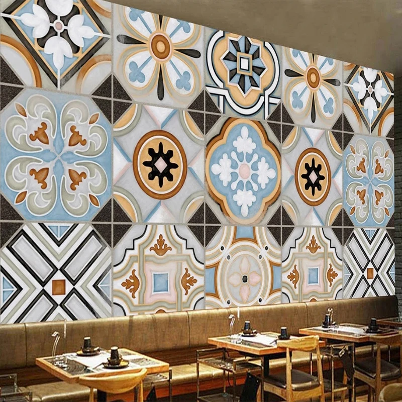

Custom Mural Wallpaper European Style Retro 3D Marble Pattern Living Room TV Sofa Restaurant Background Wall Papel De Parede 3D