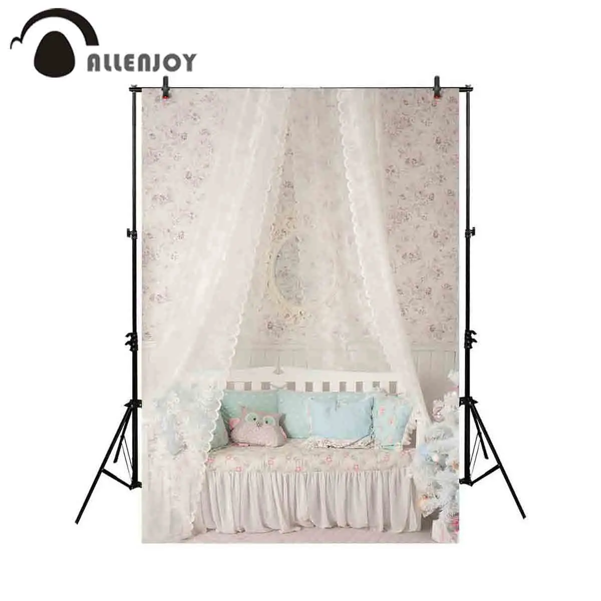 Allenjoy Cô Gái Phòng Ngủ Nhiếp Ảnh Backdrop Hoa Sofa Nền Photocall Buổi Chụp Ảnh Phòng Thu Để Chụp Vải