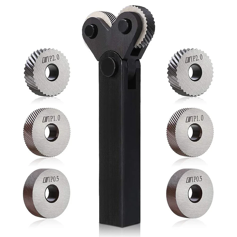 BLUEFOX Single Wheel Knurling Tool Holder With 6 HSS Knurls – 1/2 X 1/2 X 4" Shank