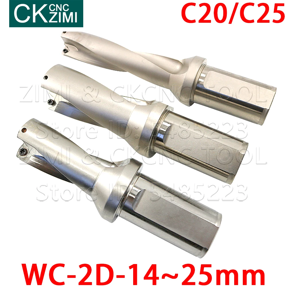 WC 2D Kedalaman U Bor C20 C25 14-25Mm Indexable Bor Cepat Air Bor U Bor CNC bubut Alat untuk WCMX WCMT Mengubah Sisipan