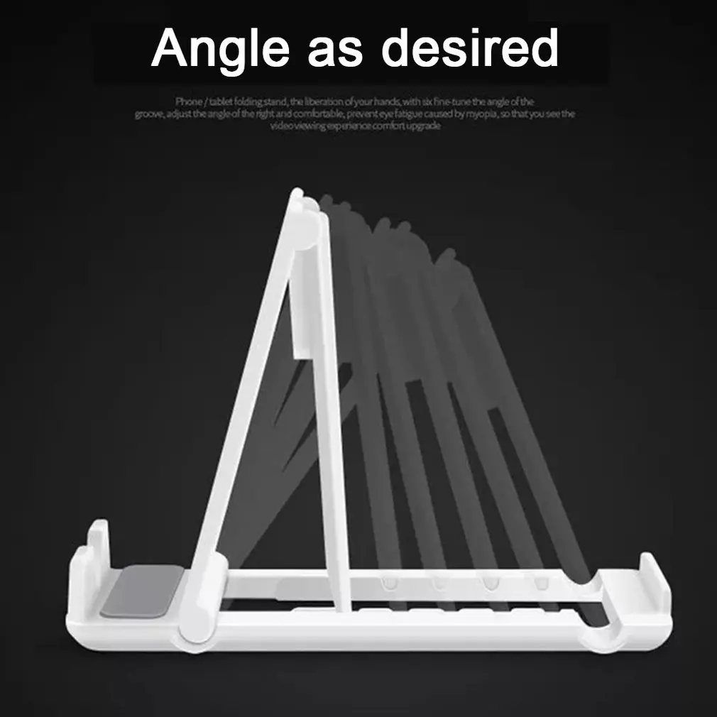 Verstelbare Tablet Stand Vouwen Lui Video Beugel Mobiele Telefoon Tablet Desktop Opvouwbare Stand Voor Pads Telefoons Wit