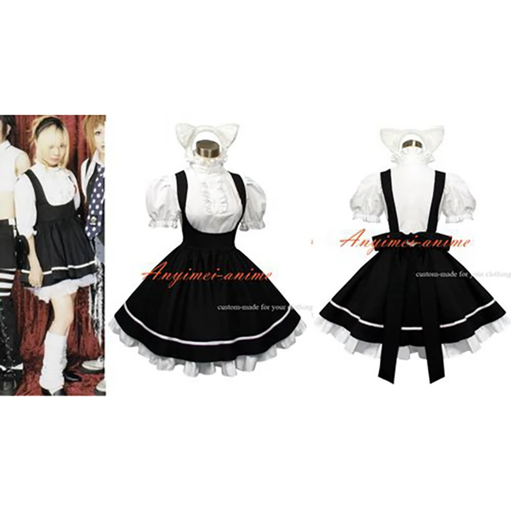

fondcosplay An Cafe Bou black cotton dress Visual J rock Outfit white shirt Cosplay Costume CD/TV[G404]
