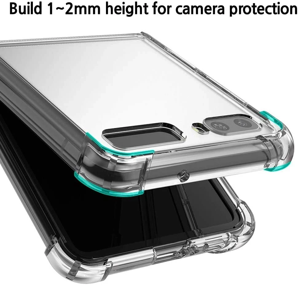 For Samsung Galaxy Z Flip6 Flip5 Flip4 Flip3 Flip2 Flip Soft TPU+PC Four-corner Explosion-proof Protective Case Cover